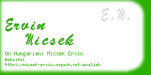 ervin micsek business card